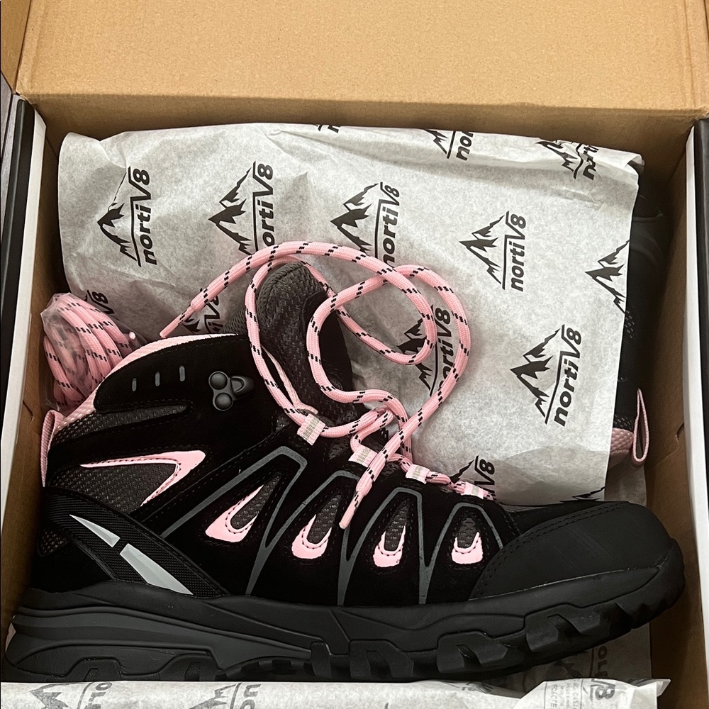 Women's Black and Pink Athletic Shoes